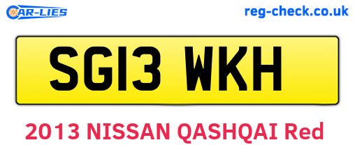 SG13WKH are the vehicle registration plates.
