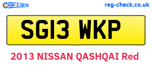 SG13WKP are the vehicle registration plates.