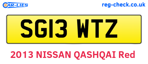 SG13WTZ are the vehicle registration plates.