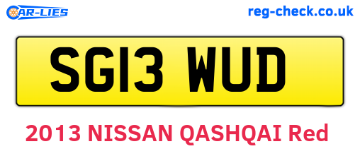 SG13WUD are the vehicle registration plates.