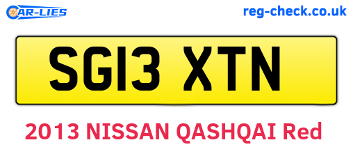 SG13XTN are the vehicle registration plates.