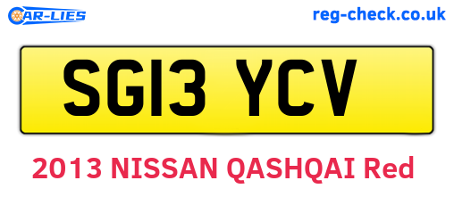 SG13YCV are the vehicle registration plates.