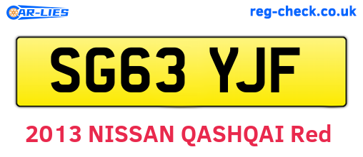 SG63YJF are the vehicle registration plates.