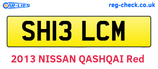 SH13LCM are the vehicle registration plates.