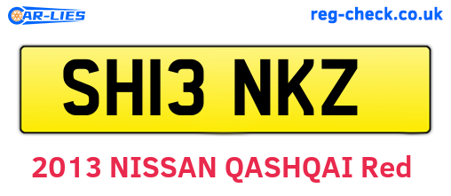 SH13NKZ are the vehicle registration plates.