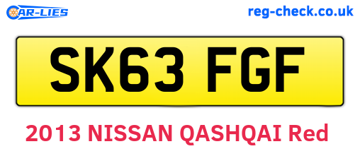 SK63FGF are the vehicle registration plates.