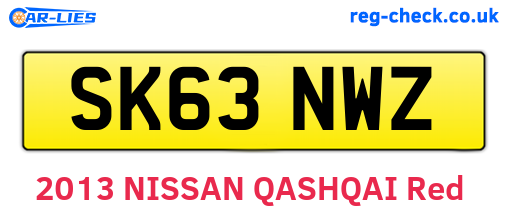 SK63NWZ are the vehicle registration plates.