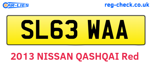 SL63WAA are the vehicle registration plates.