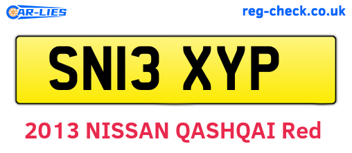 SN13XYP are the vehicle registration plates.