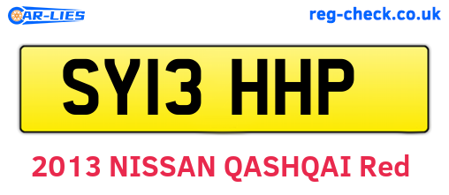 SY13HHP are the vehicle registration plates.