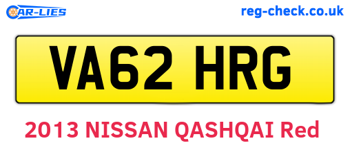 VA62HRG are the vehicle registration plates.