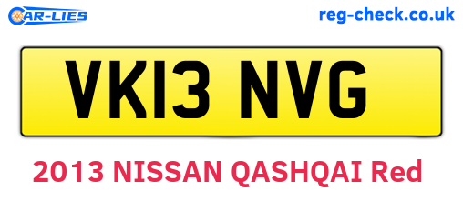 VK13NVG are the vehicle registration plates.