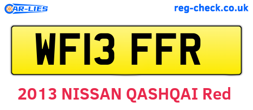 WF13FFR are the vehicle registration plates.