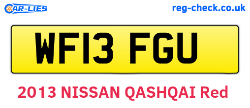 WF13FGU are the vehicle registration plates.