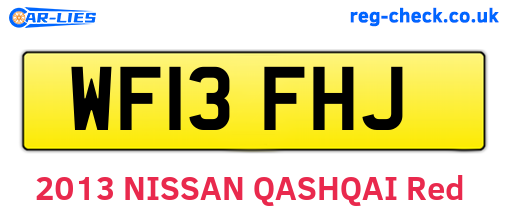 WF13FHJ are the vehicle registration plates.