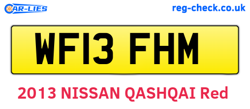 WF13FHM are the vehicle registration plates.