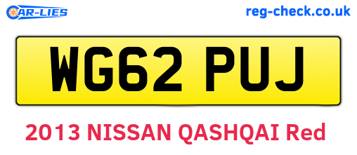 WG62PUJ are the vehicle registration plates.