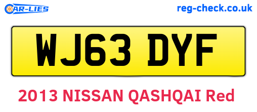 WJ63DYF are the vehicle registration plates.