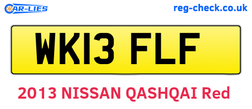 WK13FLF are the vehicle registration plates.