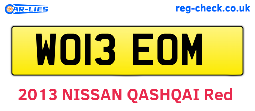 WO13EOM are the vehicle registration plates.