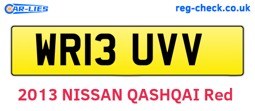 WR13UVV are the vehicle registration plates.