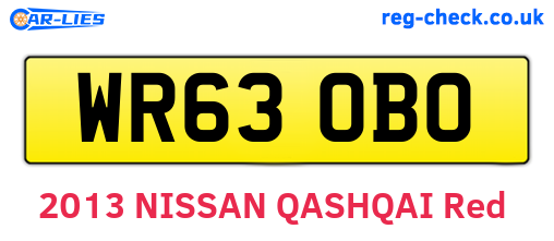 WR63OBO are the vehicle registration plates.