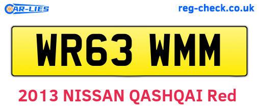 WR63WMM are the vehicle registration plates.