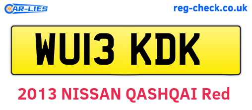 WU13KDK are the vehicle registration plates.