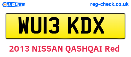 WU13KDX are the vehicle registration plates.