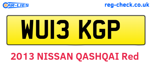 WU13KGP are the vehicle registration plates.