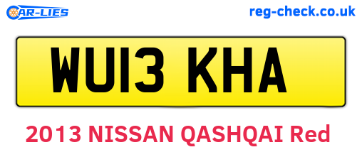 WU13KHA are the vehicle registration plates.