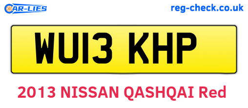 WU13KHP are the vehicle registration plates.