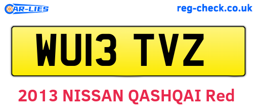 WU13TVZ are the vehicle registration plates.