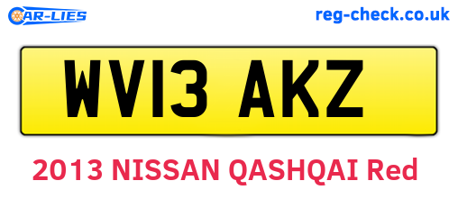 WV13AKZ are the vehicle registration plates.