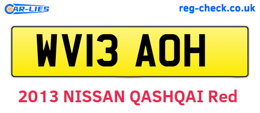 WV13AOH are the vehicle registration plates.
