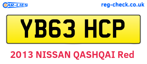 YB63HCP are the vehicle registration plates.