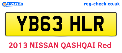 YB63HLR are the vehicle registration plates.