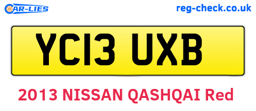 YC13UXB are the vehicle registration plates.
