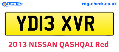 YD13XVR are the vehicle registration plates.