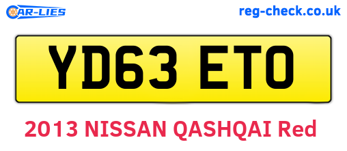 YD63ETO are the vehicle registration plates.