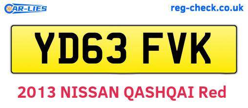 YD63FVK are the vehicle registration plates.