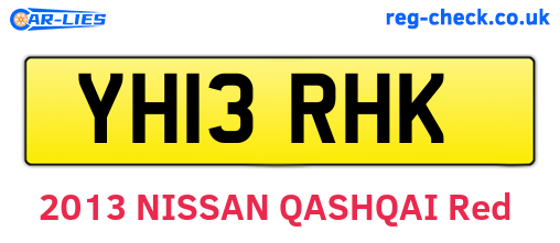 YH13RHK are the vehicle registration plates.