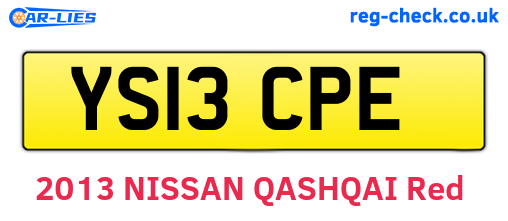 YS13CPE are the vehicle registration plates.
