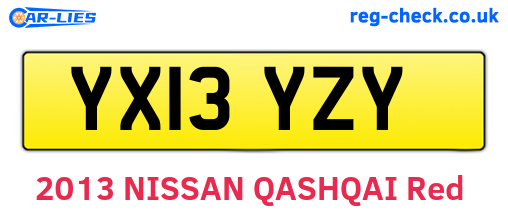 YX13YZY are the vehicle registration plates.
