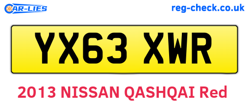 YX63XWR are the vehicle registration plates.