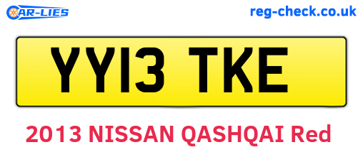 YY13TKE are the vehicle registration plates.