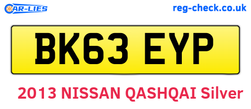 BK63EYP are the vehicle registration plates.
