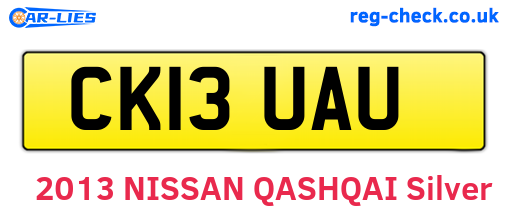 CK13UAU are the vehicle registration plates.