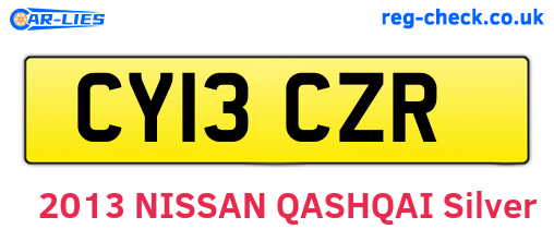 CY13CZR are the vehicle registration plates.