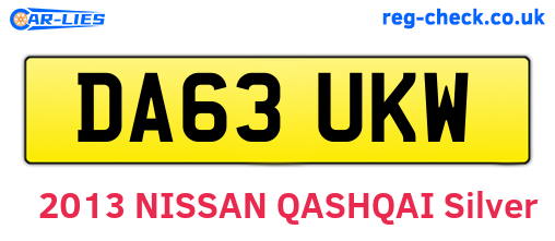DA63UKW are the vehicle registration plates.